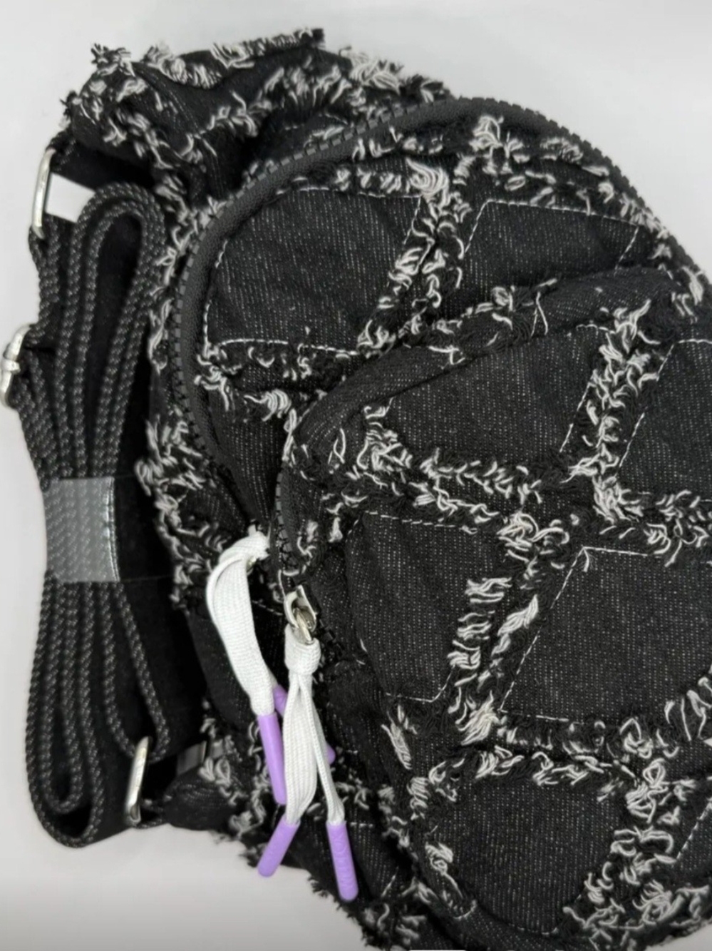 Wildfox Black Crossbody Bag with Textured Fringe - Picture 2 of 2